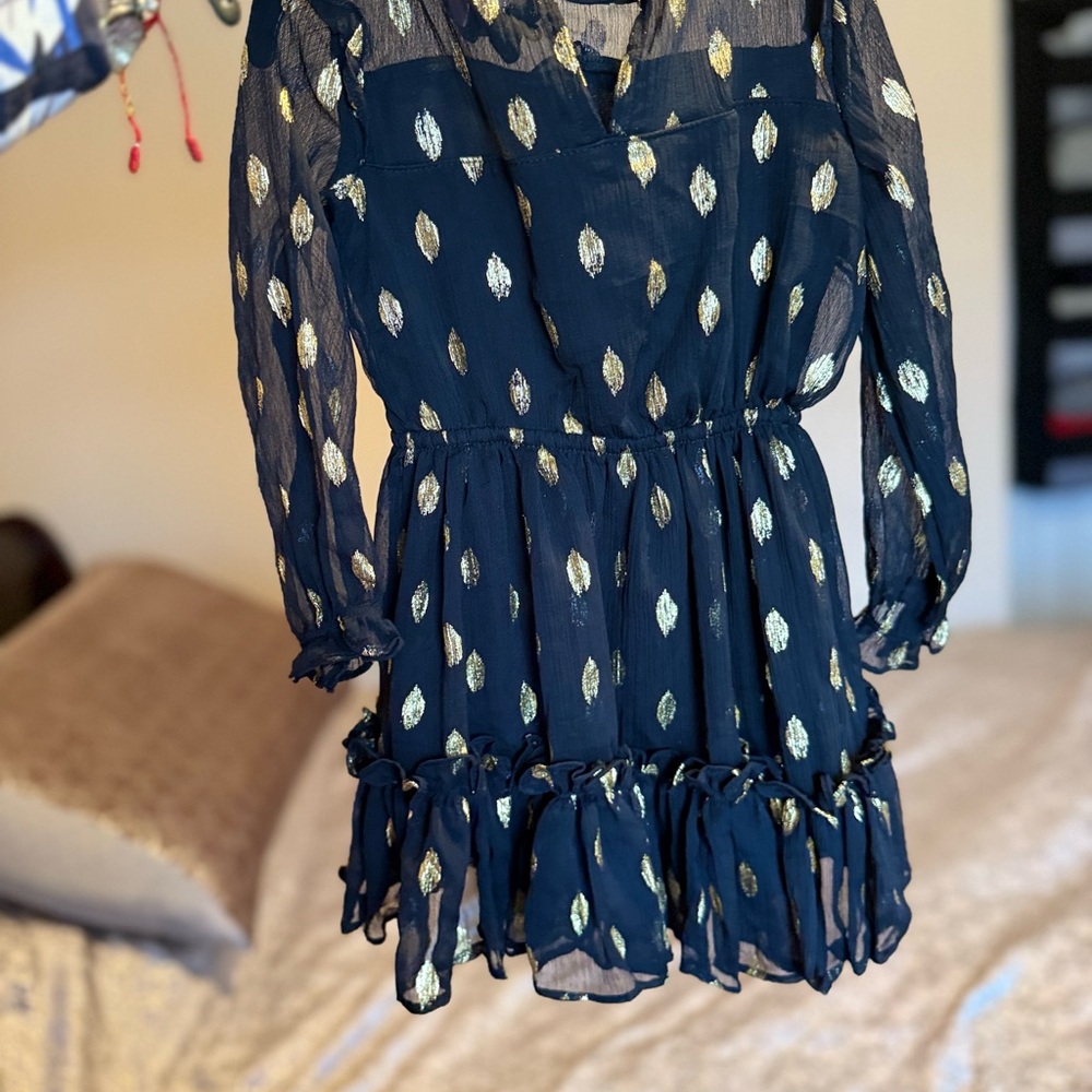 BCBG Girls Black Top with Gold Accents